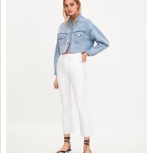 Zara mid rise flare cropped jeans (CURRENT SEASON)